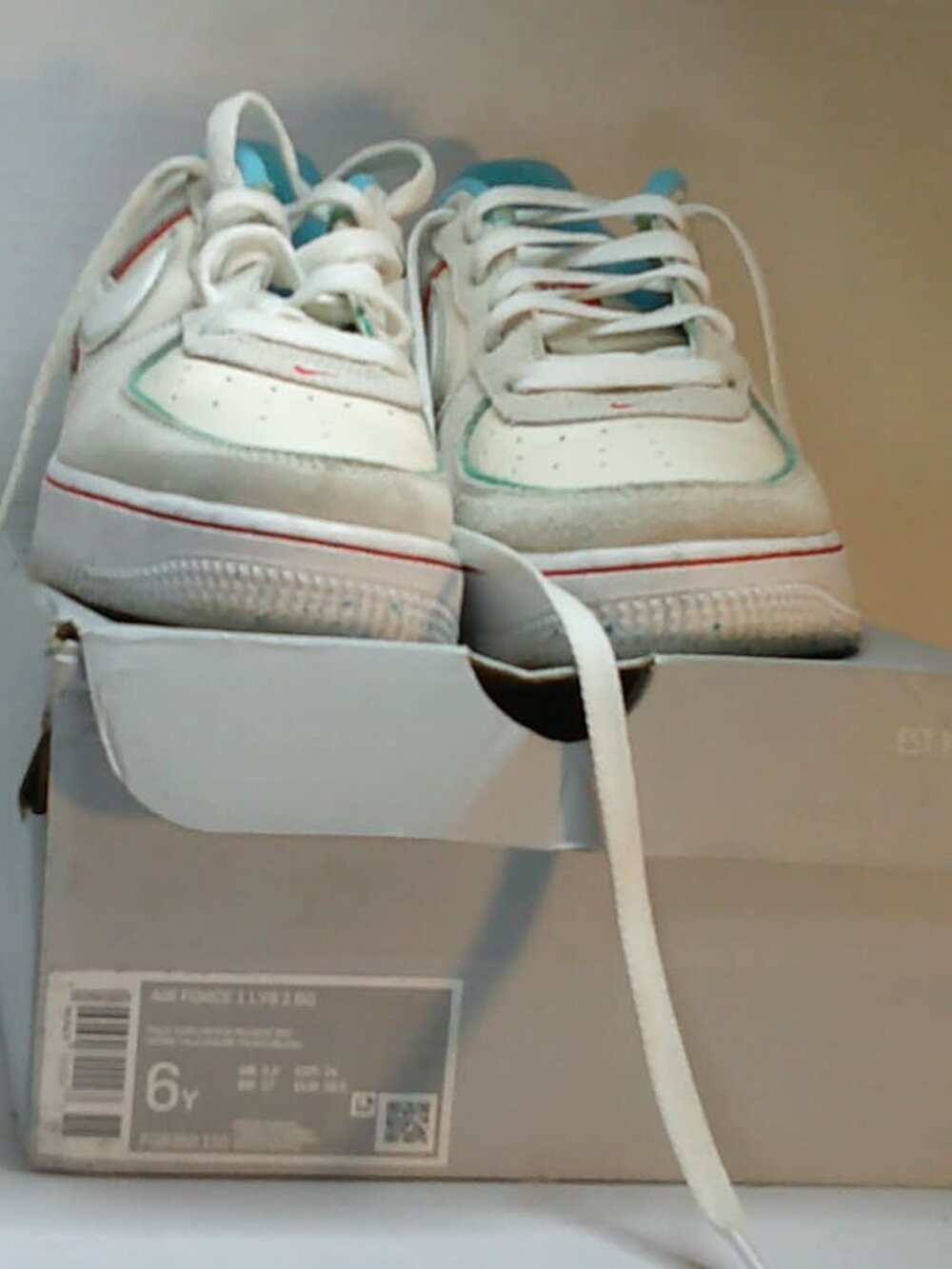 Nike Air Force 1 LV8 2 BG 6Y sail red teal
